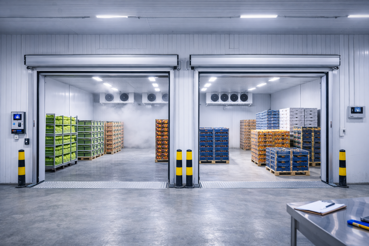 Pre-cooling and cold storage