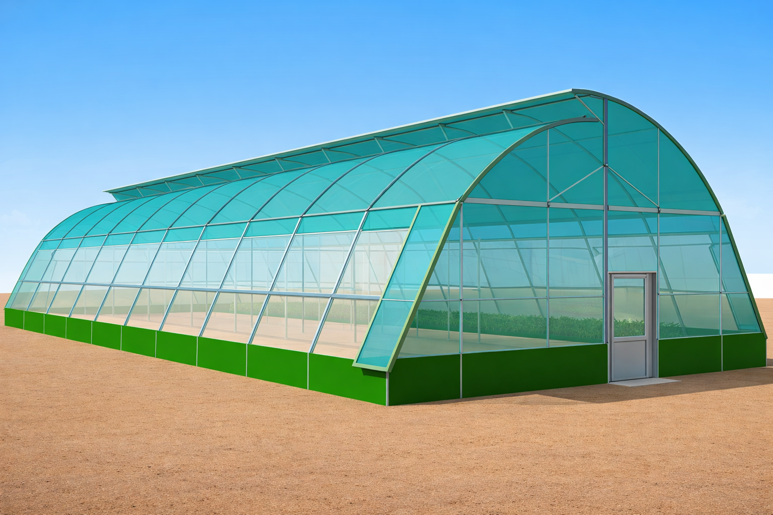 Single Span Naturally Ventilated Polyhouse